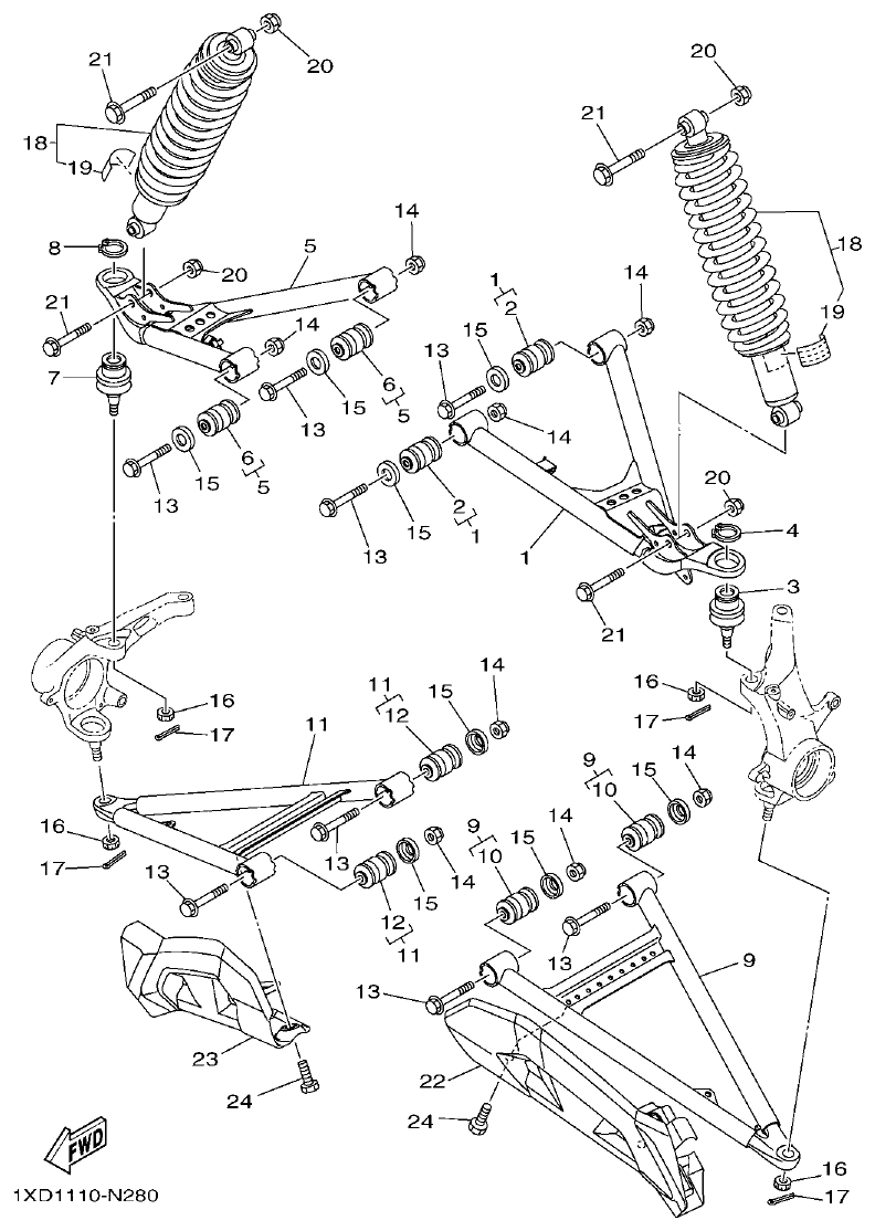 Yamaha VIKING1XP9_2014 FRONT SUSPENSION & WHEEL parts diagram